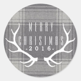 Hipster Antlers | Kerstmis Ronde Sticker