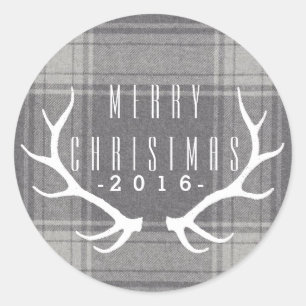 Hipster Antlers Kerstmis Ronde Sticker