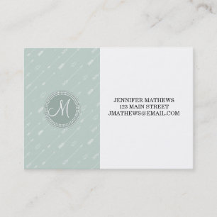 Hipster Arrow Mint Green Monogram Visitekaartje