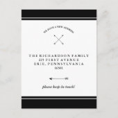 Hipster Arrows Zwart-wit Adreswijziging Aankondigingskaart (Voorkant)