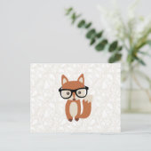 Hipster Baby Fox met bril Briefkaart (Staand voorkant)