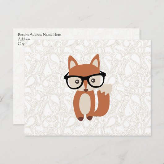 Hipster Baby Fox met bril Briefkaart (Voorkant / Achterkant)