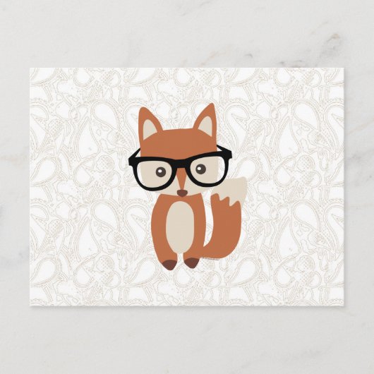 Hipster Baby Fox met bril Briefkaart (Voorkant)