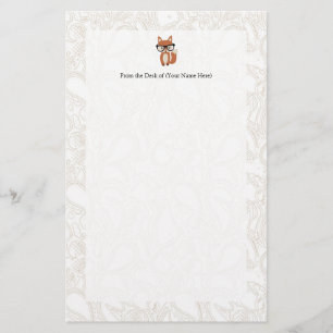 Hipster Baby Fox met bril Briefpapier