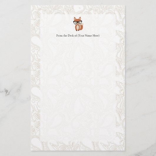 Hipster Baby Fox met bril Briefpapier (Voorkant)