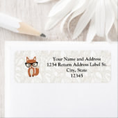 Hipster Baby Fox met bril Etiket (Insitu)