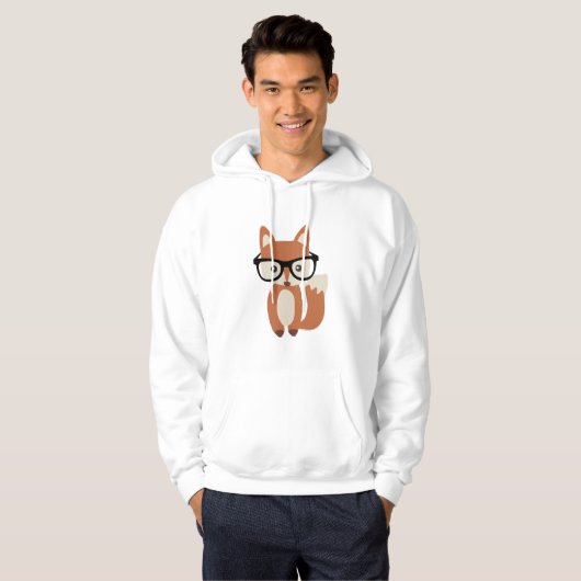 Hipster Baby Fox met bril Hoodie (Voorkant volledig)