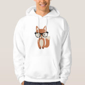 Hipster Baby Fox met bril Hoodie (Voorkant)