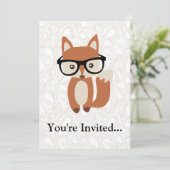 Hipster Baby Fox met bril Kaart (Staand voorkant)