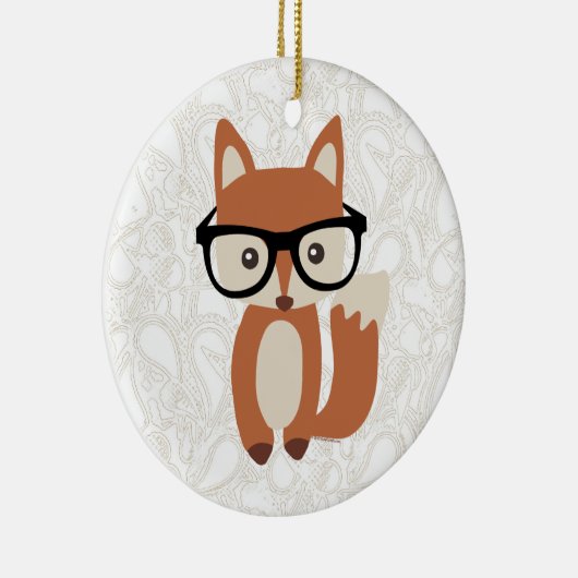 Hipster Baby Fox met bril Keramisch Ornament (Rechts)