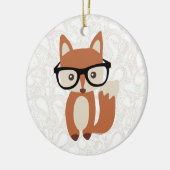 Hipster Baby Fox met bril Keramisch Ornament (Links)