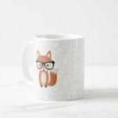 Hipster Baby Fox met bril Koffiemok (Voorkant links)