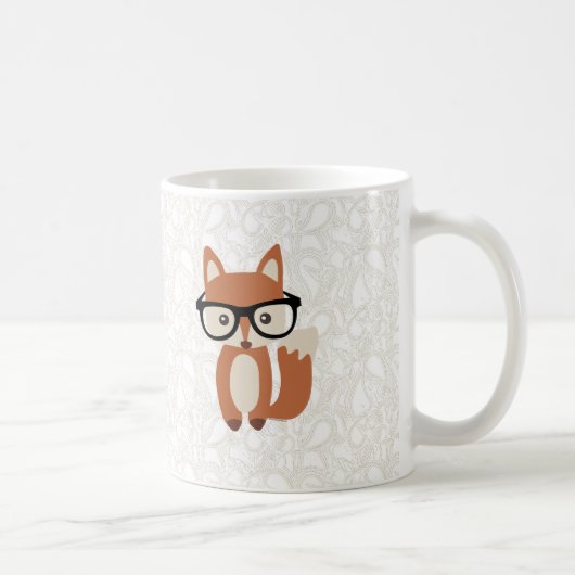 Hipster Baby Fox met bril Koffiemok (Rechts)