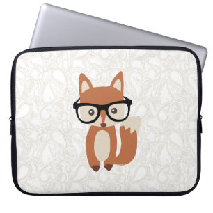 Hipster Baby Fox met bril Laptop Sleeve