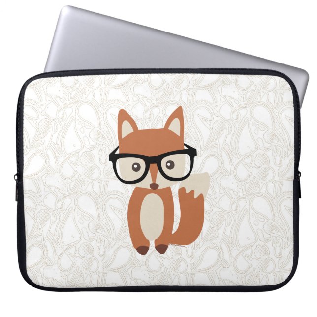 Hipster Baby Fox met bril Laptop Sleeve (Voorkant)