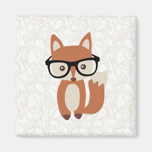 Hipster Baby Fox met bril Magneet (Voorkant)