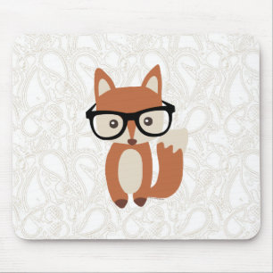 Hipster Baby Fox met bril Muismat