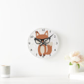 Hipster Baby Fox met bril Ronde Klok (Huis)