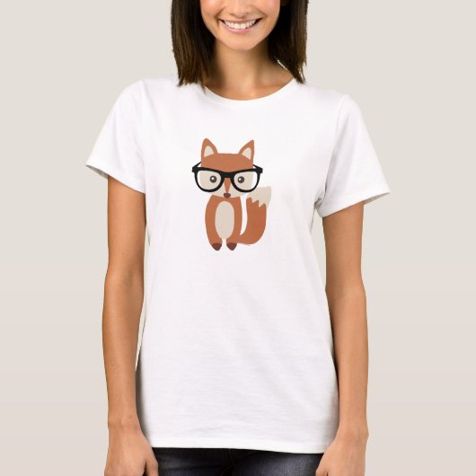 Hipster Baby Fox met bril T-shirt (Voorkant)