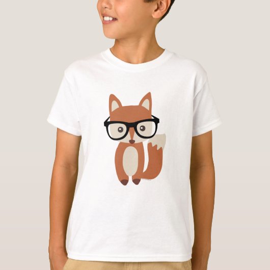 Hipster Baby Fox met bril T-shirt (Voorkant)
