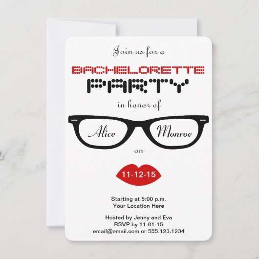 Hipster Bachelorette Party Kaart (Voorkant)