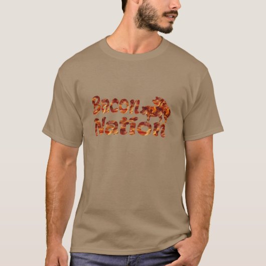 Hipster Bacon Nation Funny Bacon T-shirt Design (Voorkant)