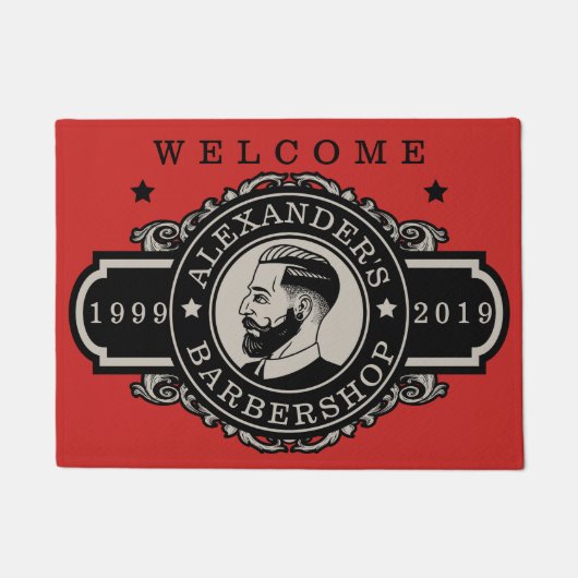 Hipster Barber personaliseren Deurmat (Voorkant)