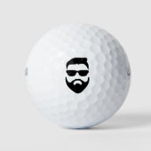 Hipster Bard en zonnebril Golfballen (Voorkant)