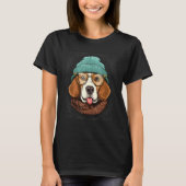 Hipster Beagle Dog Animal Wearing Sunglasses Puppy T-shirt (Voorkant)