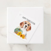 Hipster Beagle Thanksgiving Bedankjes Labels (In situ)