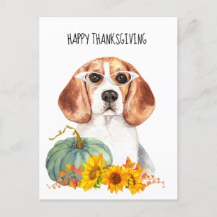 Hipster Beagle  Thanksgiving Briefkaart