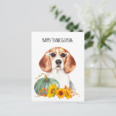 Hipster Beagle  Thanksgiving Briefkaart (Staand voorkant)