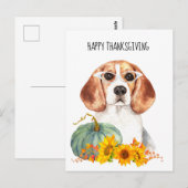 Hipster Beagle  Thanksgiving Briefkaart (Voorkant / Achterkant)