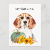 Hipster Beagle  Thanksgiving Briefkaart (Voorkant)