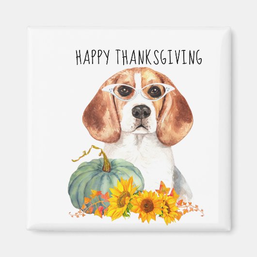 Hipster Beagle Thanksgiving Magneet (Voorkant)
