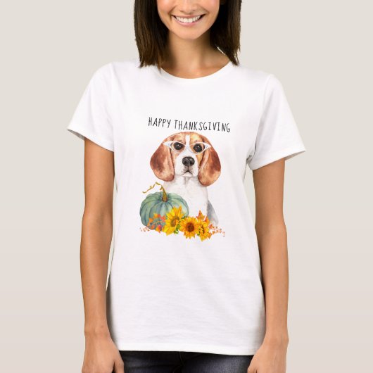 Hipster Beagle  Thanksgiving T-shirt (Voorkant)