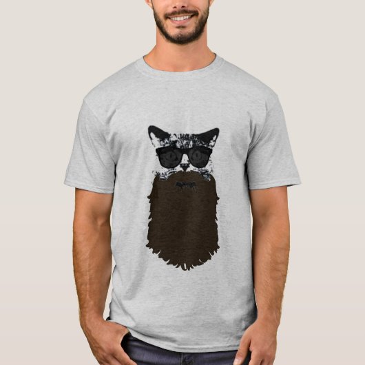 HIPSTER BEARD CAT T-SHIRT (Voorkant)