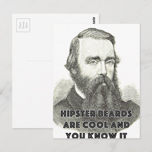 Hipster Beard Funny Greetings Kaart Cool Humor (Voorkant / Achterkant)