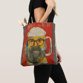 Hipster Bearded Beer Mok Canvas tas (Dichtbij)