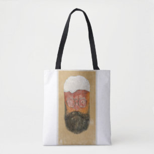 Hipster Bearded Beer Mok Canvas tas