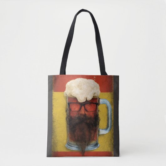 Hipster Bearded Beer Mok Canvas tas (Voorkant)