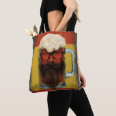 Hipster Bearded Beer Mok Canvas tas (Dichtbij)