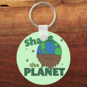 Hipster Bearded Earth Day Shave (Save) The Planet Sleutelhanger (Voorkant)