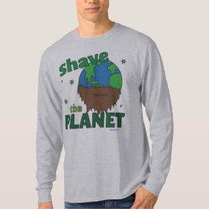 Hipster Bearded Earth Day Shave (Save) The Planet T-shirt