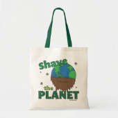 Hipster Bearded Earth Day Shave (Save) The Planet Tote Bag (Voorkant)