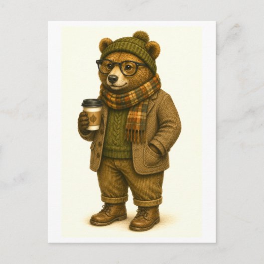 Hipster Beer Ansichtkaart Briefkaart (Voorkant)