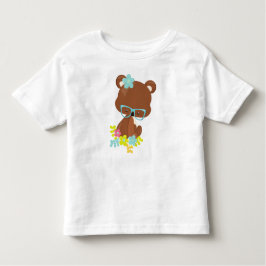 Hipster-Beer, Beer met bril, kleurrijke bloemen Kinder Shirts
