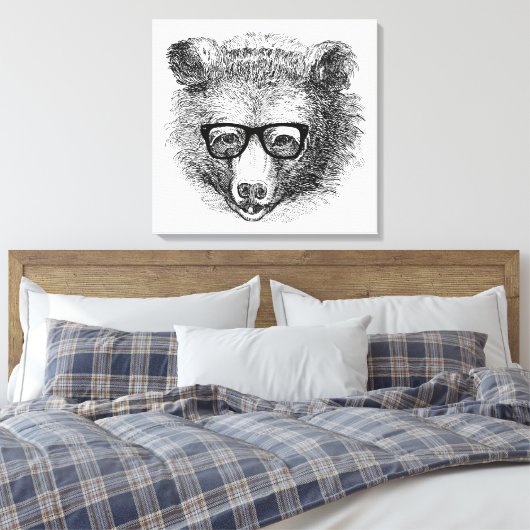 Hipster Beer Canvas Afdruk (Insitu (Slaapkamer))