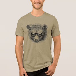 Hipster Beer met bril Tri-Blend Shirt