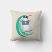 Hipster Beer Riding Skateboard Kussen (Voorkant)